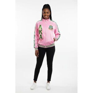Pretty Girl Poise: AKA Luxe Pink Zip-Up Track Jacket